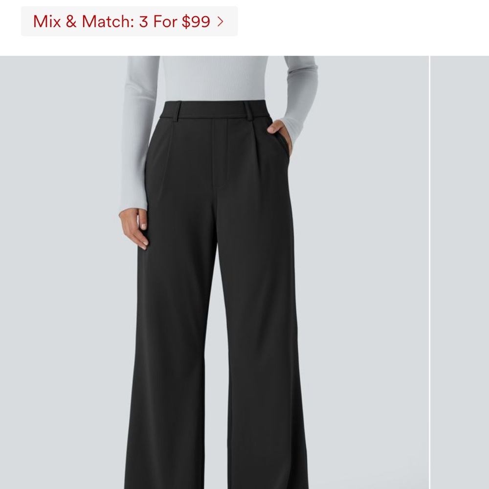 HALARA Black Wide Leg Women's Pants